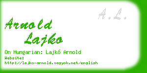 arnold lajko business card